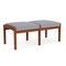 Lesro Lenox Wood 2 Seat Bench Wood Frame, Cherry, RS Fog Upholstery LW2001 - alternate 3